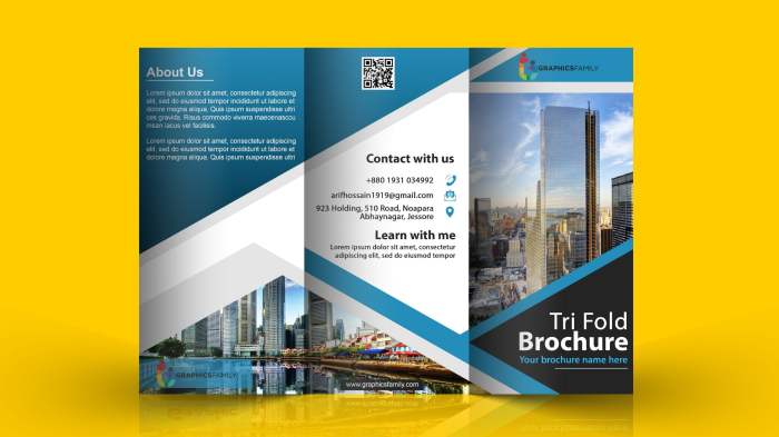 Modern Tri-Fold Brochure Design Template with Flat Style – GraphicsFamily